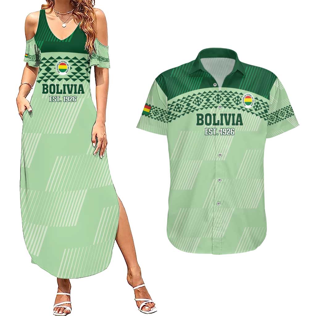 Custom La Verde Bolivia Football Couples Matching Summer Maxi Dress and Hawaiian Shirt Est 1926 Newest Version - Wonder Print Shop