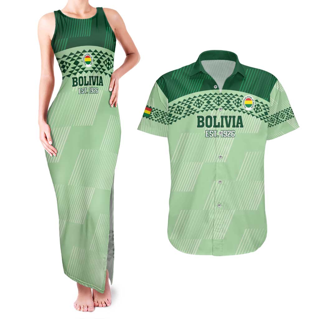 Custom La Verde Bolivia Football Couples Matching Tank Maxi Dress and Hawaiian Shirt Est 1926 Newest Version - Wonder Print Shop