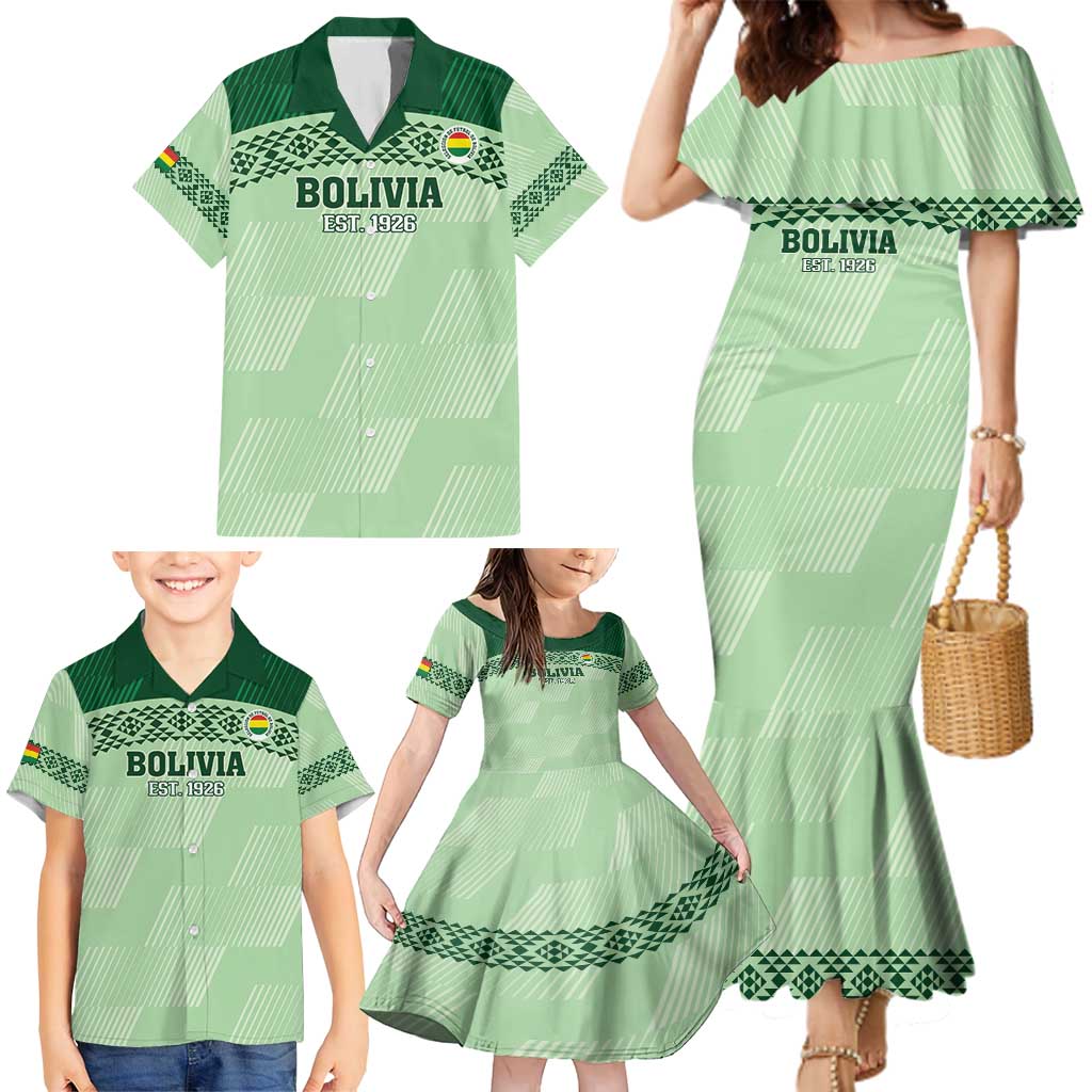 Custom La Verde Bolivia Football Family Matching Mermaid Dress and Hawaiian Shirt Est 1926 Newest Version - Wonder Print Shop