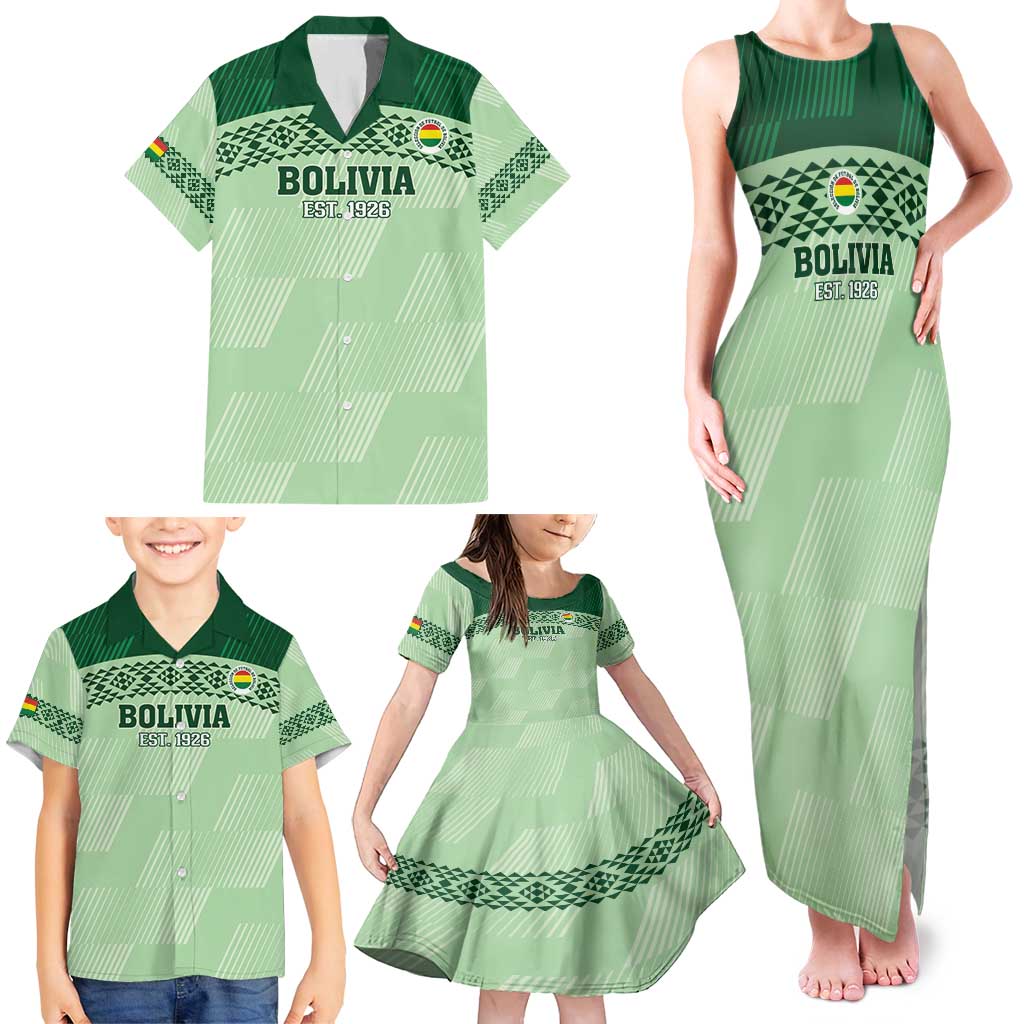 Custom La Verde Bolivia Football Family Matching Tank Maxi Dress and Hawaiian Shirt Est 1926 Newest Version - Wonder Print Shop