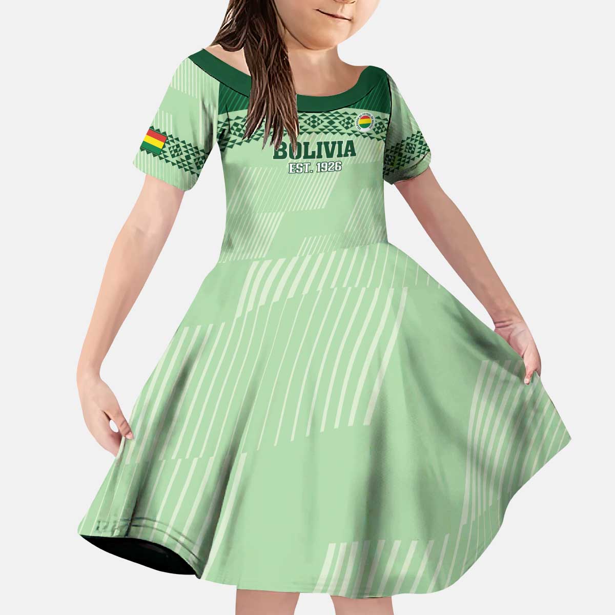 Custom La Verde Bolivia Football Kid Short Sleeve Dress Est 1926 Newest Version - Wonder Print Shop