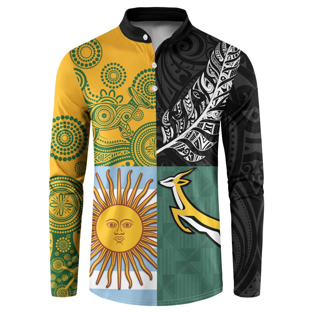 Personalised Rugby 2025 Championship Button Sweatshirt Combination of Southern Hemisphere Countries - Wonder Print Shop