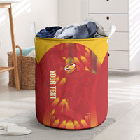 Custom Spain Rugby 2026 Laundry Basket Vamos Los Leones Red Version