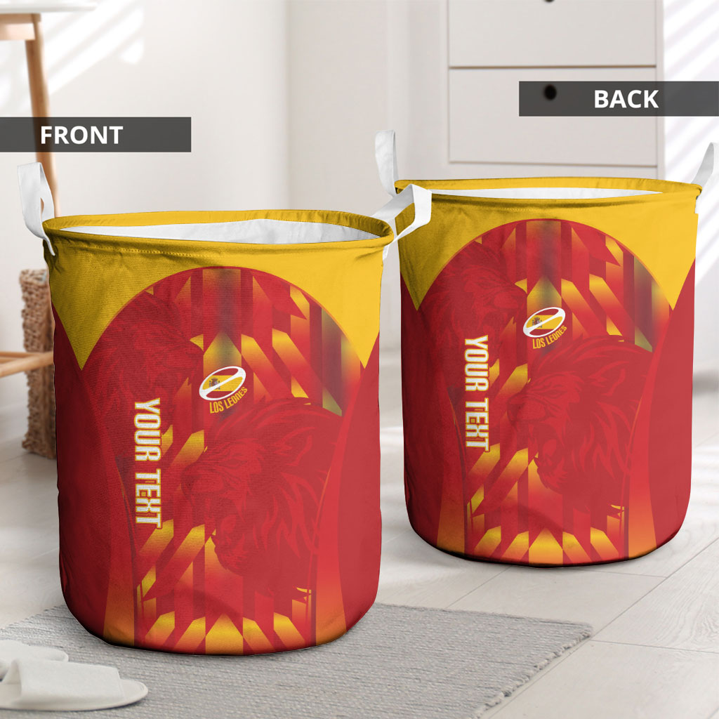 Custom Spain Rugby 2026 Laundry Basket Vamos Los Leones Red Version