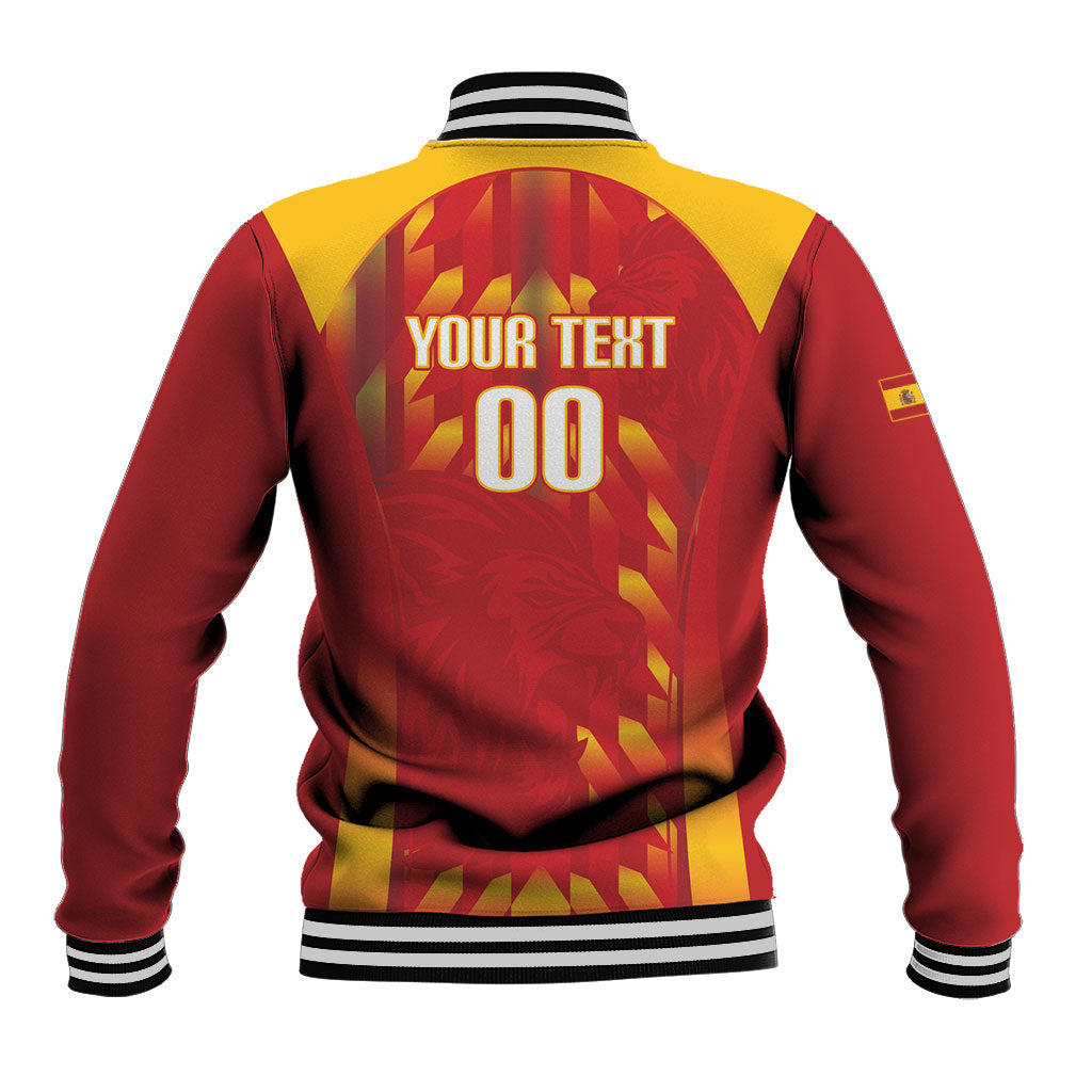 Custom Spain Rugby 2026 Baseball Jacket Vamos Los Leones Red Version