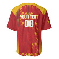 Custom Spain Rugby 2026 Baseball Jersey Vamos Los Leones Red Version