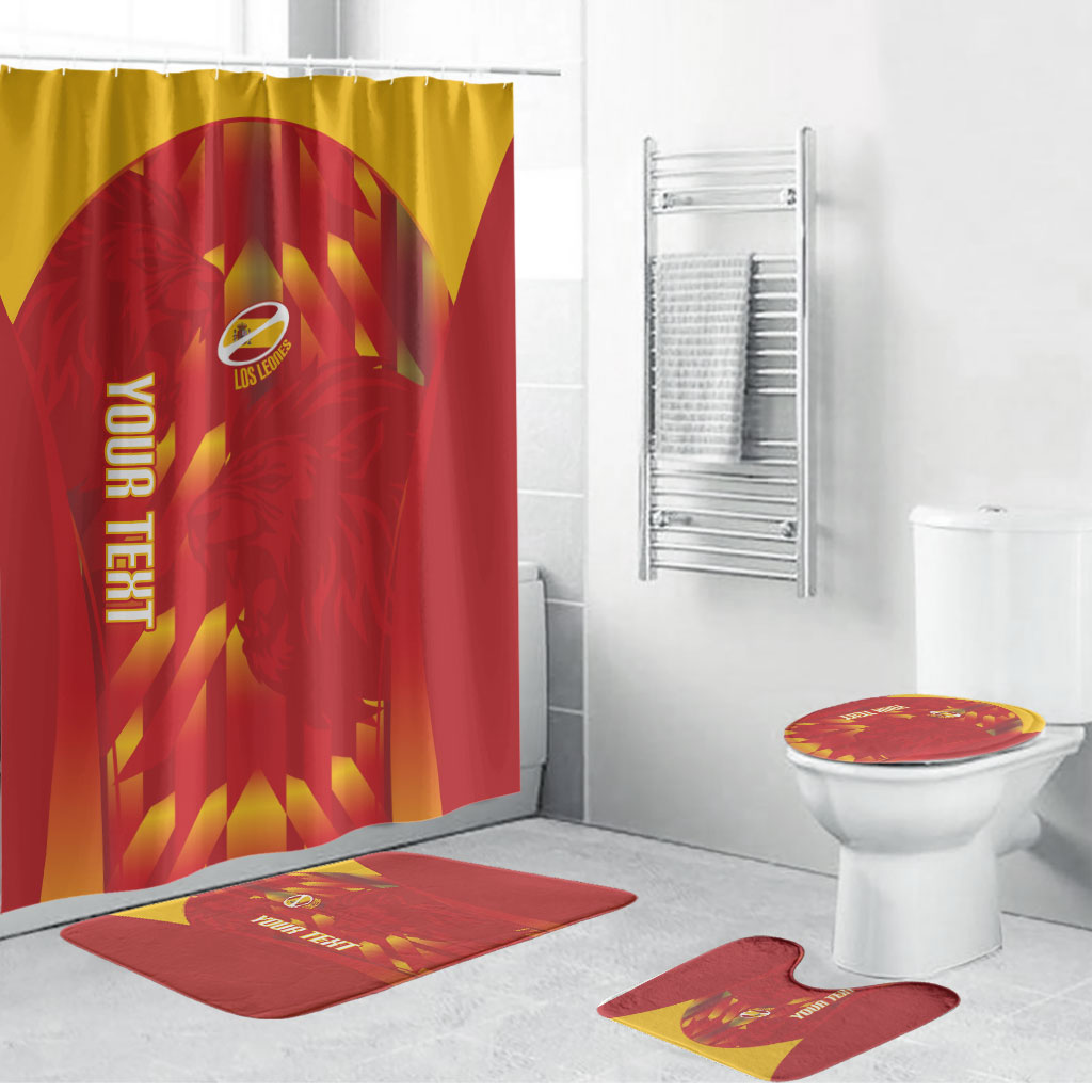 Custom Spain Rugby 2026 Bathroom Set Vamos Los Leones Red Version