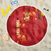 Custom Spain Rugby 2026 Beach Blanket Vamos Los Leones Red Version