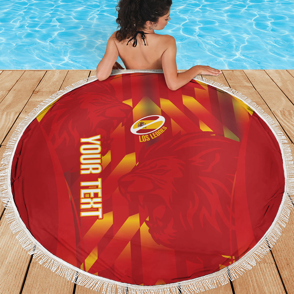 Custom Spain Rugby 2026 Beach Blanket Vamos Los Leones Red Version