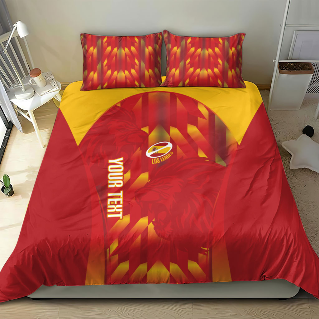 Custom Spain Rugby 2026 Bedding Set Vamos Los Leones Red Version
