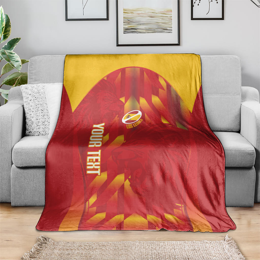 Custom Spain Rugby 2026 Blanket Vamos Los Leones Red Version