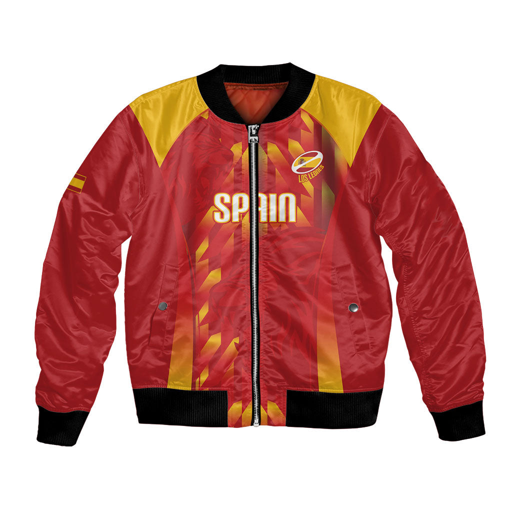Custom Spain Rugby 2026 Bomber Jacket Vamos Los Leones Red Version