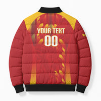 Custom Spain Rugby 2026 Bomber Puffer Jacket Vamos Los Leones Red Version