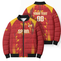 Custom Spain Rugby 2026 Bomber Puffer Jacket Vamos Los Leones Red Version