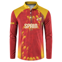 Custom Spain Rugby 2026 Button Sweatshirt Vamos Los Leones Red Version