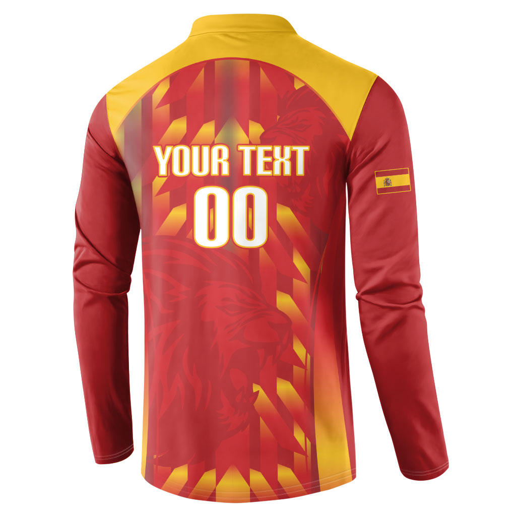 Custom Spain Rugby 2026 Button Sweatshirt Vamos Los Leones Red Version