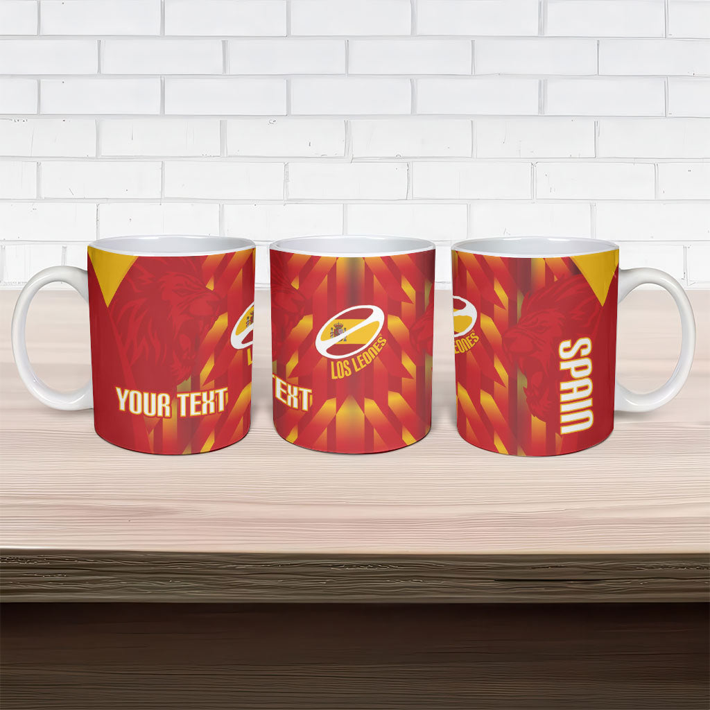 Custom Spain Rugby 2026 Ceramic Mug Vamos Los Leones Red Version