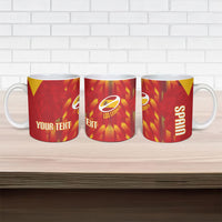 Custom Spain Rugby 2026 Ceramic Mug Vamos Los Leones Red Version