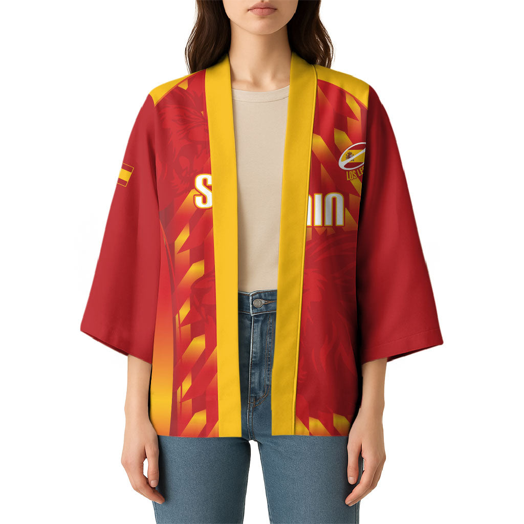 Custom Spain Rugby 2026 Kimono Vamos Los Leones Red Version