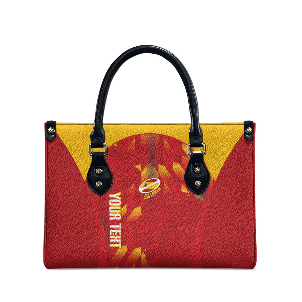 Custom Spain Rugby 2026 Leather Bag Vamos Los Leones Red Version