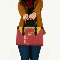 Custom Spain Rugby 2026 Leather Bag Vamos Los Leones Red Version