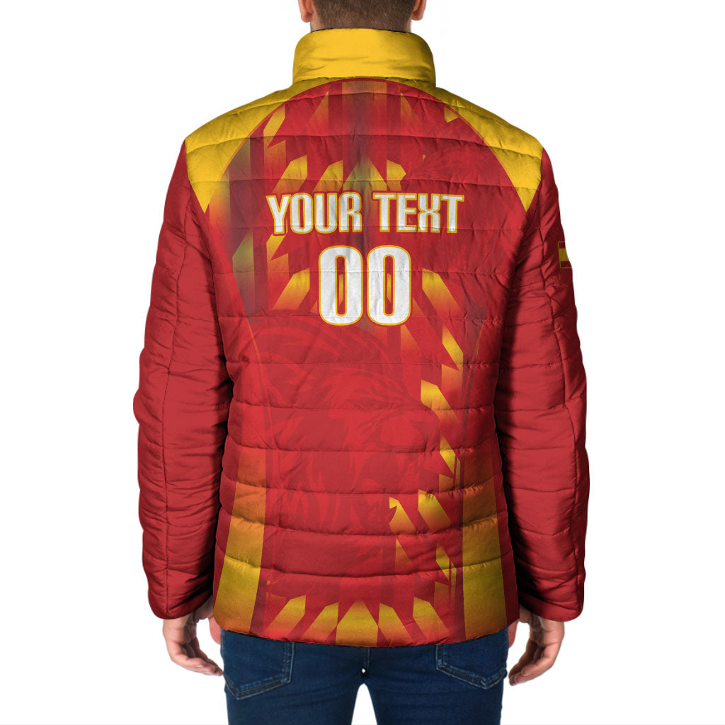 Custom Spain Rugby 2026 Padded Jacket Vamos Los Leones Red Version