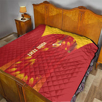 Custom Spain Rugby 2026 Quilt Vamos Los Leones Red Version