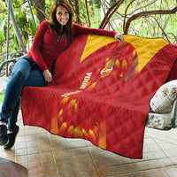 Custom Spain Rugby 2026 Quilt Vamos Los Leones Red Version