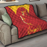 Custom Spain Rugby 2026 Quilt Vamos Los Leones Red Version