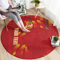 Custom Spain Rugby 2026 Round Carpet Vamos Los Leones Red Version