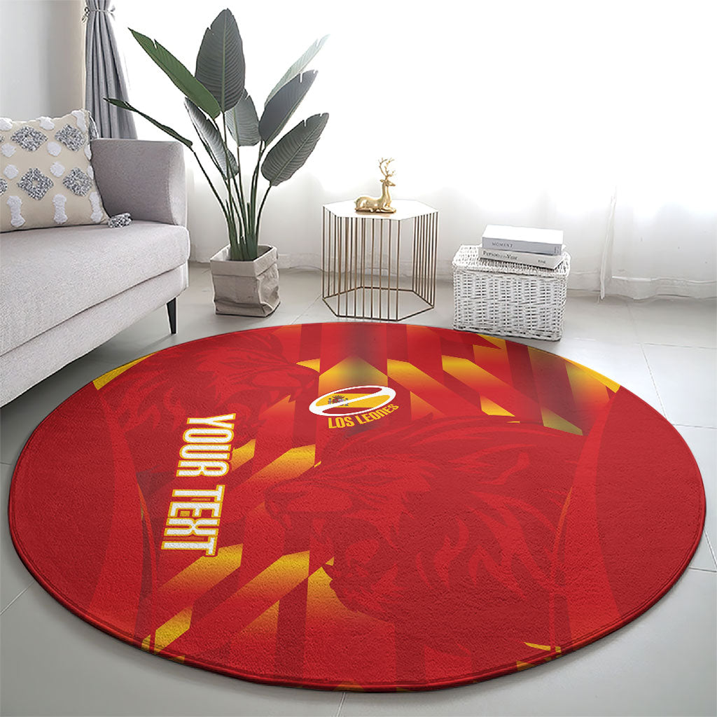 Custom Spain Rugby 2026 Round Carpet Vamos Los Leones Red Version
