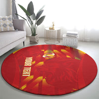 Custom Spain Rugby 2026 Round Carpet Vamos Los Leones Red Version