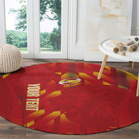 Custom Spain Rugby 2026 Round Carpet Vamos Los Leones Red Version