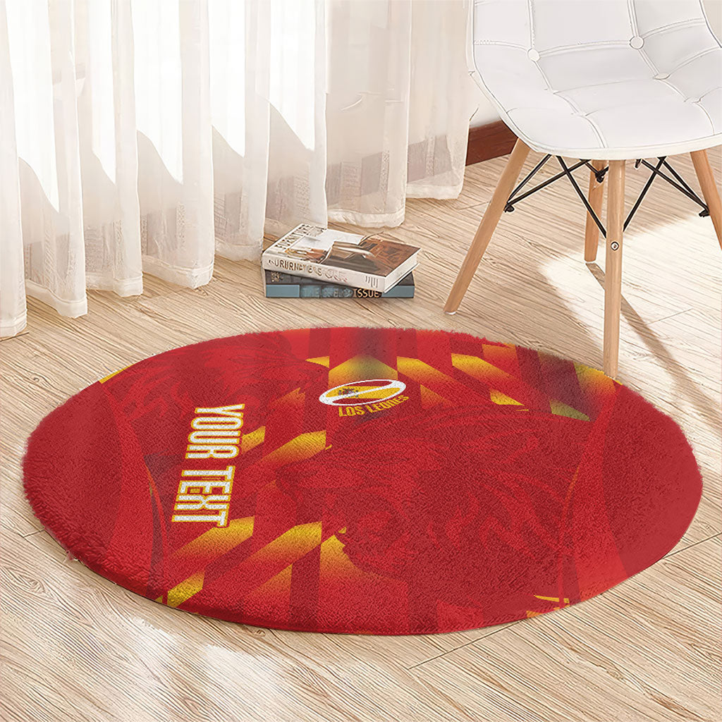 Custom Spain Rugby 2026 Round Carpet Vamos Los Leones Red Version