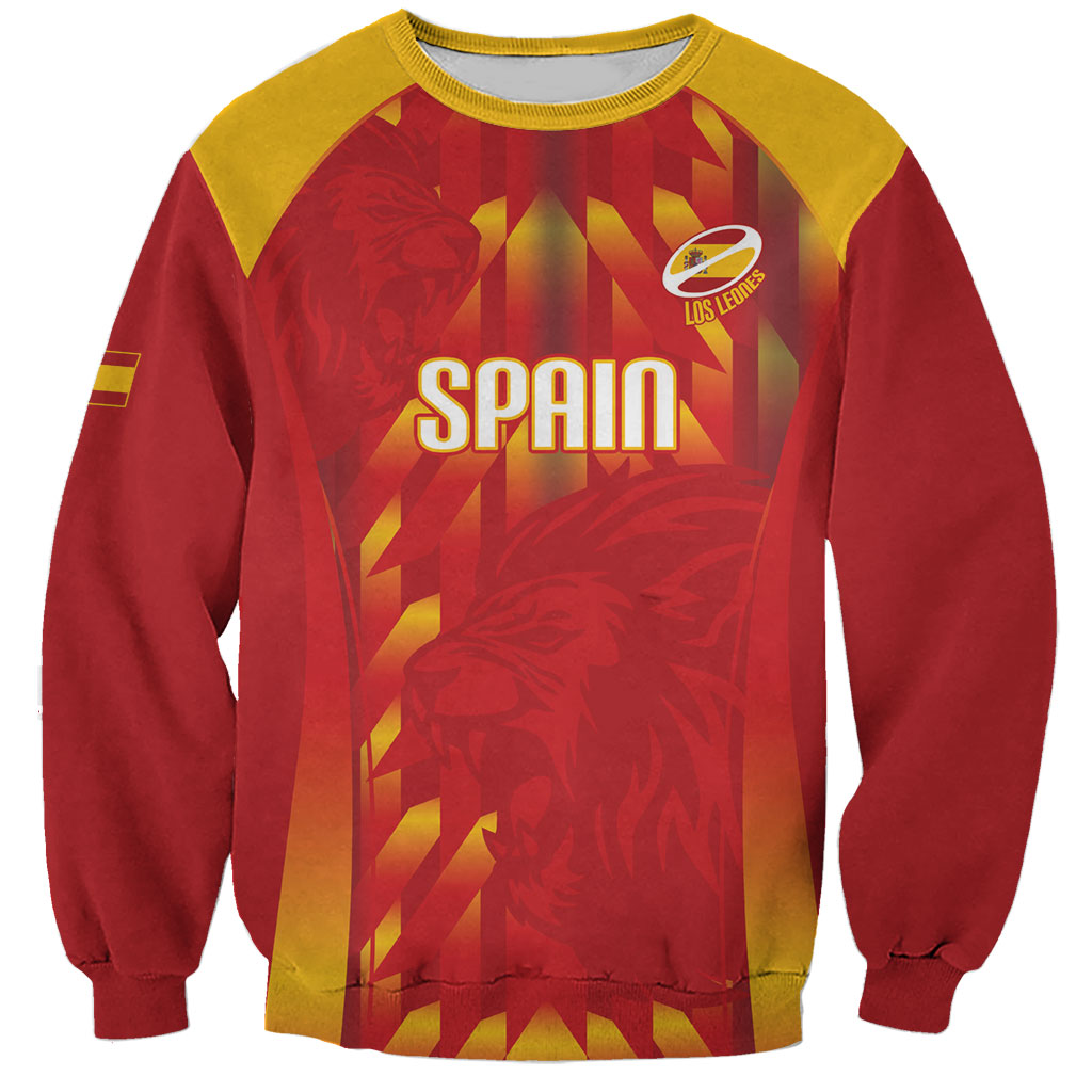 Custom Spain Rugby 2026 Sweatshirt Vamos Los Leones Red Version