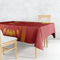 Custom Spain Rugby 2026 Tablecloth Vamos Los Leones Red Version