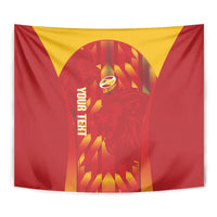 Custom Spain Rugby 2026 Tapestry Vamos Los Leones Red Version
