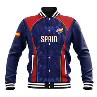 Custom Spain Rugby 2026 Baseball Jacket Vamos Los Leones Blue Version