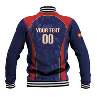 Custom Spain Rugby 2026 Baseball Jacket Vamos Los Leones Blue Version