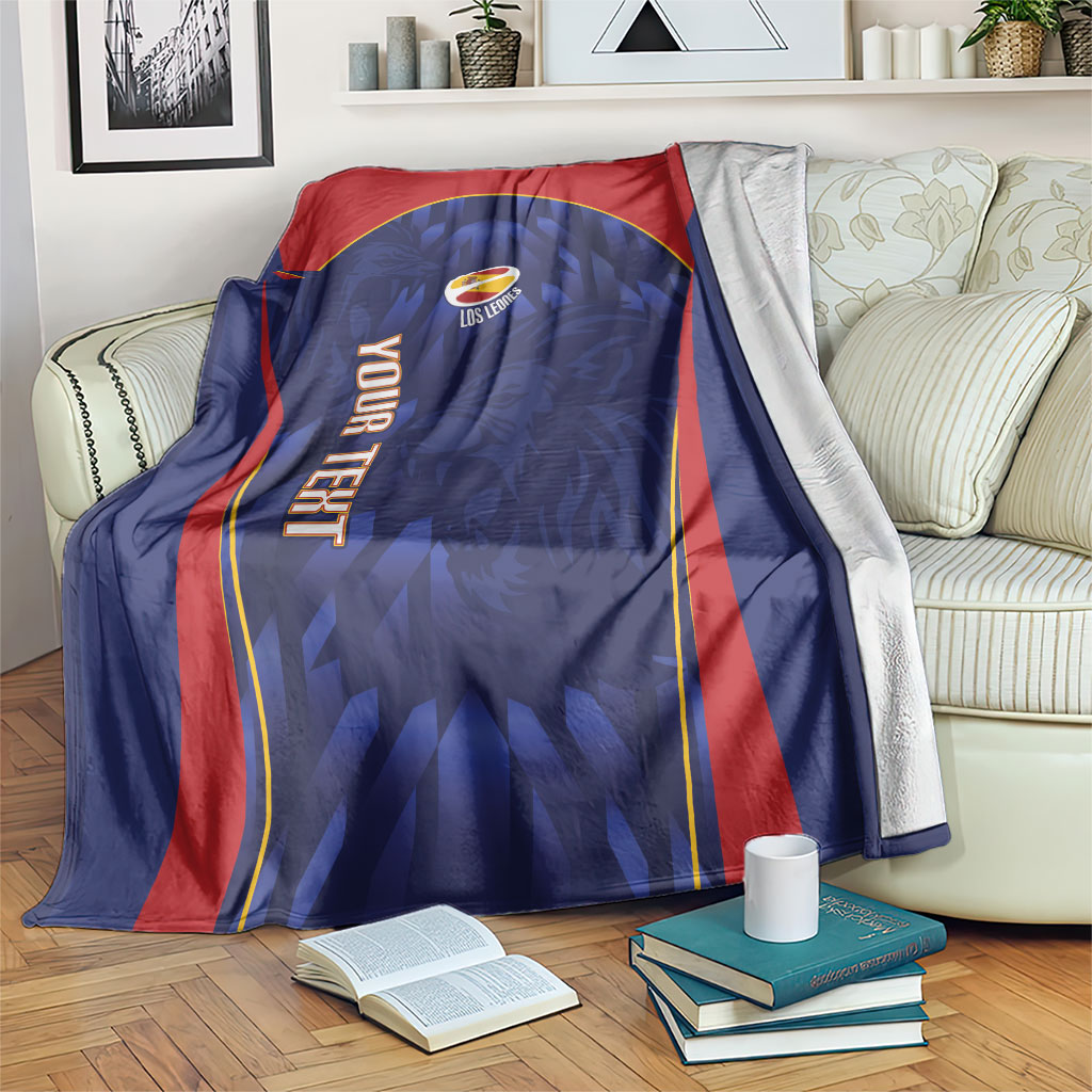 Custom Spain Rugby 2026 Blanket Vamos Los Leones Blue Version
