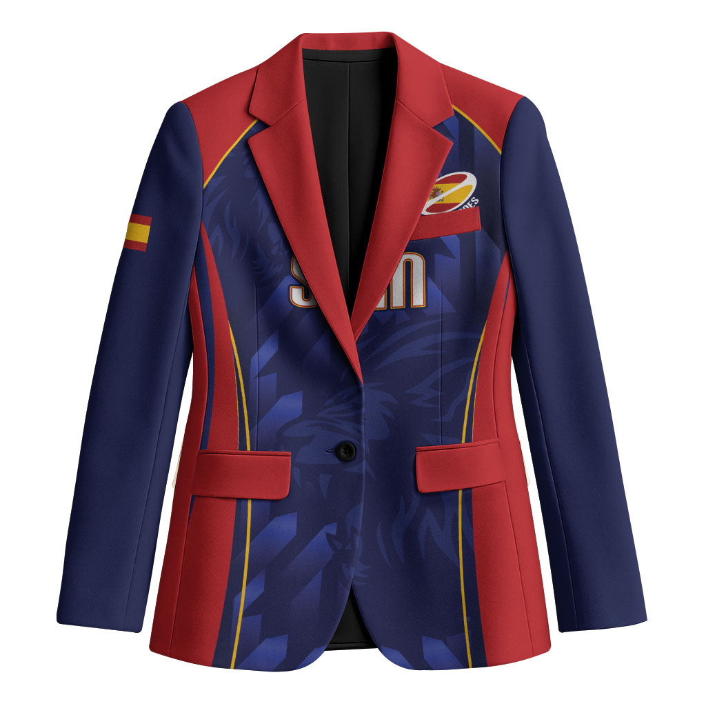 Custom Spain Rugby 2026 Blazer Vamos Los Leones Blue Version