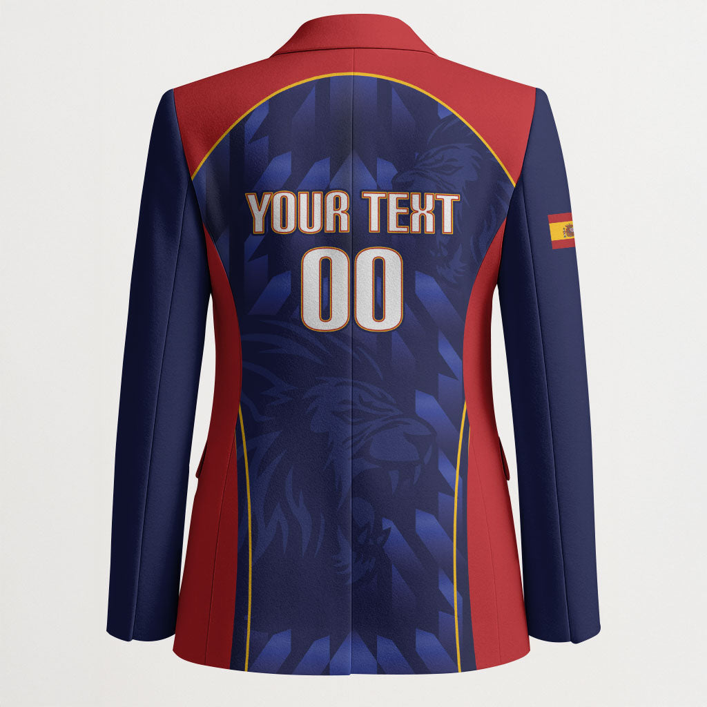 Custom Spain Rugby 2026 Blazer Vamos Los Leones Blue Version