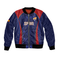 Custom Spain Rugby 2026 Bomber Jacket Vamos Los Leones Blue Version