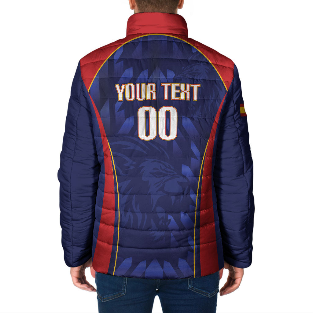 Custom Spain Rugby 2026 Padded Jacket Vamos Los Leones Blue Version