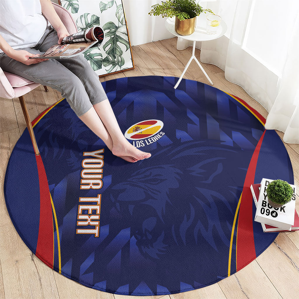 Custom Spain Rugby 2026 Round Carpet Vamos Los Leones Blue Version