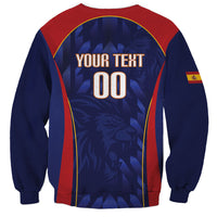 Custom Spain Rugby 2026 Sweatshirt Vamos Los Leones Blue Version