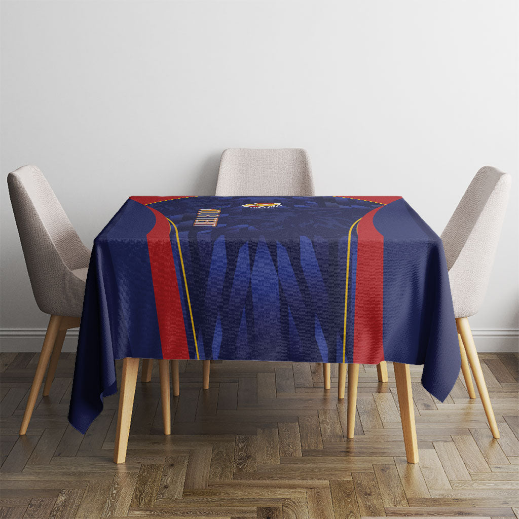Custom Spain Rugby 2026 Tablecloth Vamos Los Leones Blue Version
