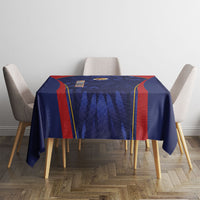 Custom Spain Rugby 2026 Tablecloth Vamos Los Leones Blue Version