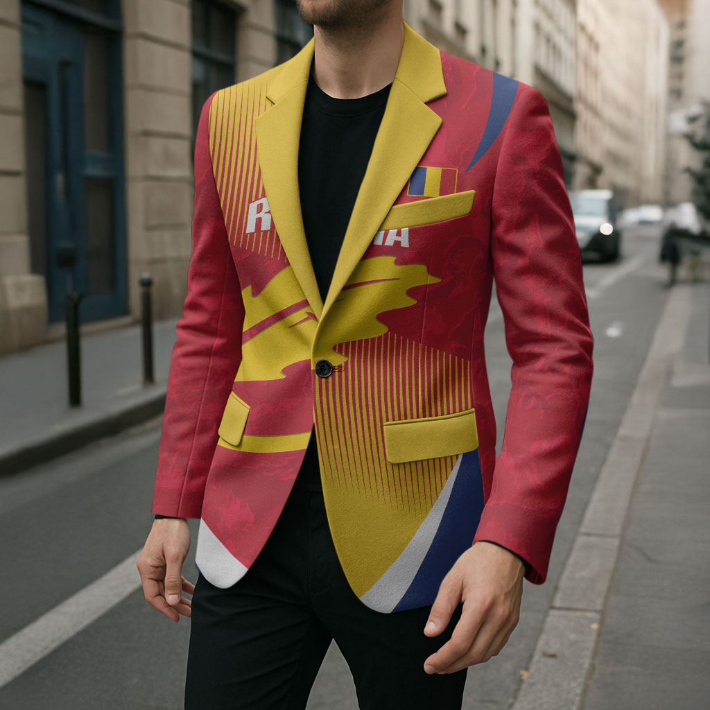 Custom Romania Rugby 2026 Blazer Stejarii Oak Leaf Symbol