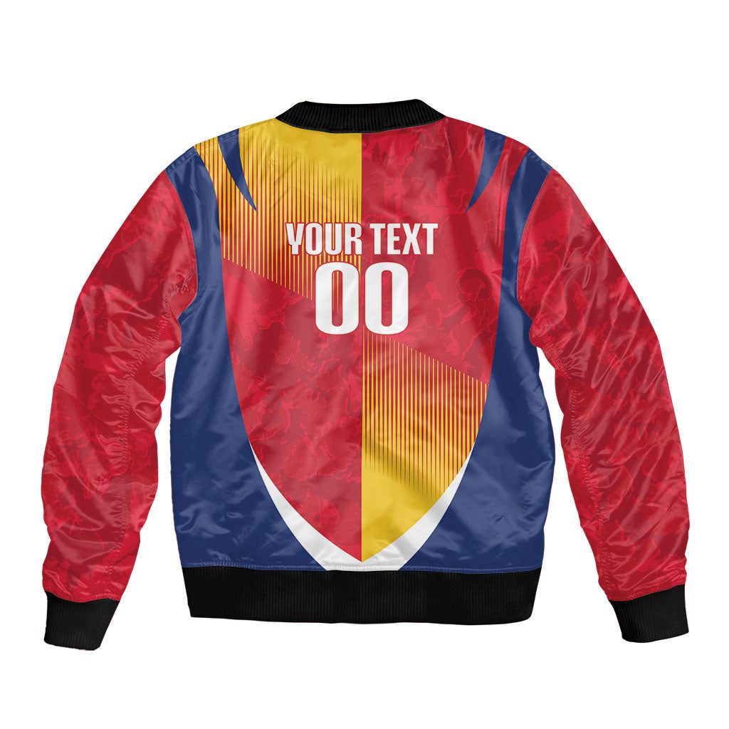 Custom Romania Rugby 2026 Bomber Jacket Stejarii Oak Leaf Symbol